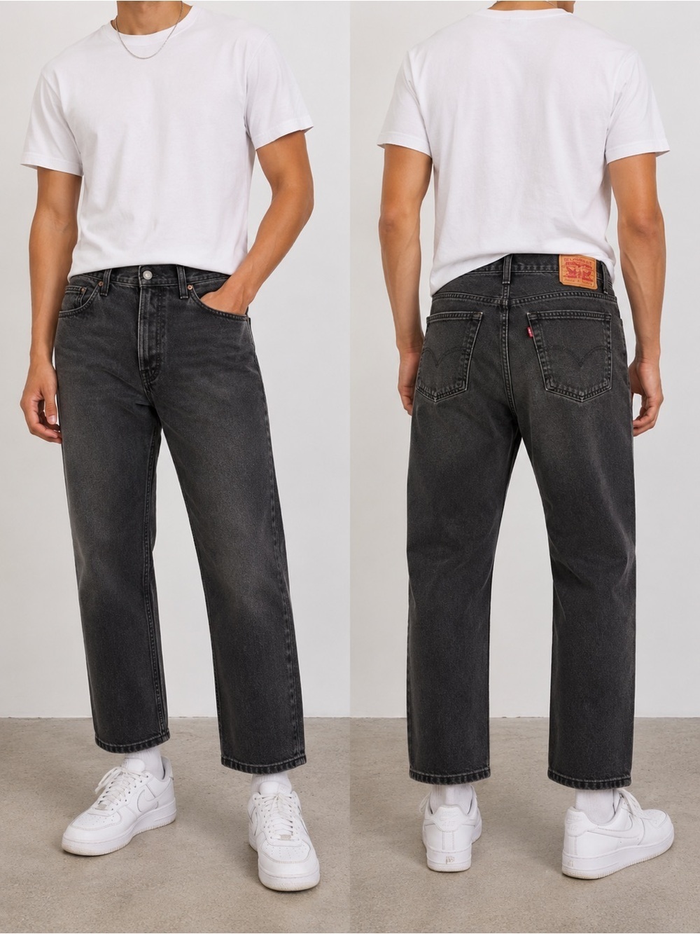 Levi’s 516 Slim Fit Straight Leg Jeans – Black / Charcoal – Made in Canada-38/30